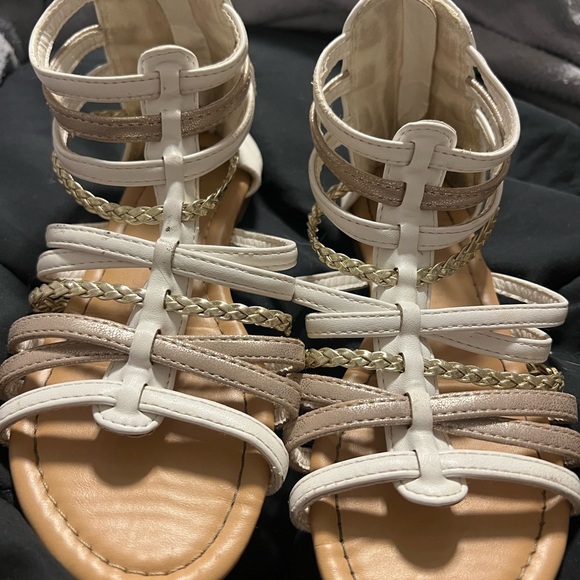 wonder nation Other - Wonder Nation Girl’s Strappy Sandals - White and Gold